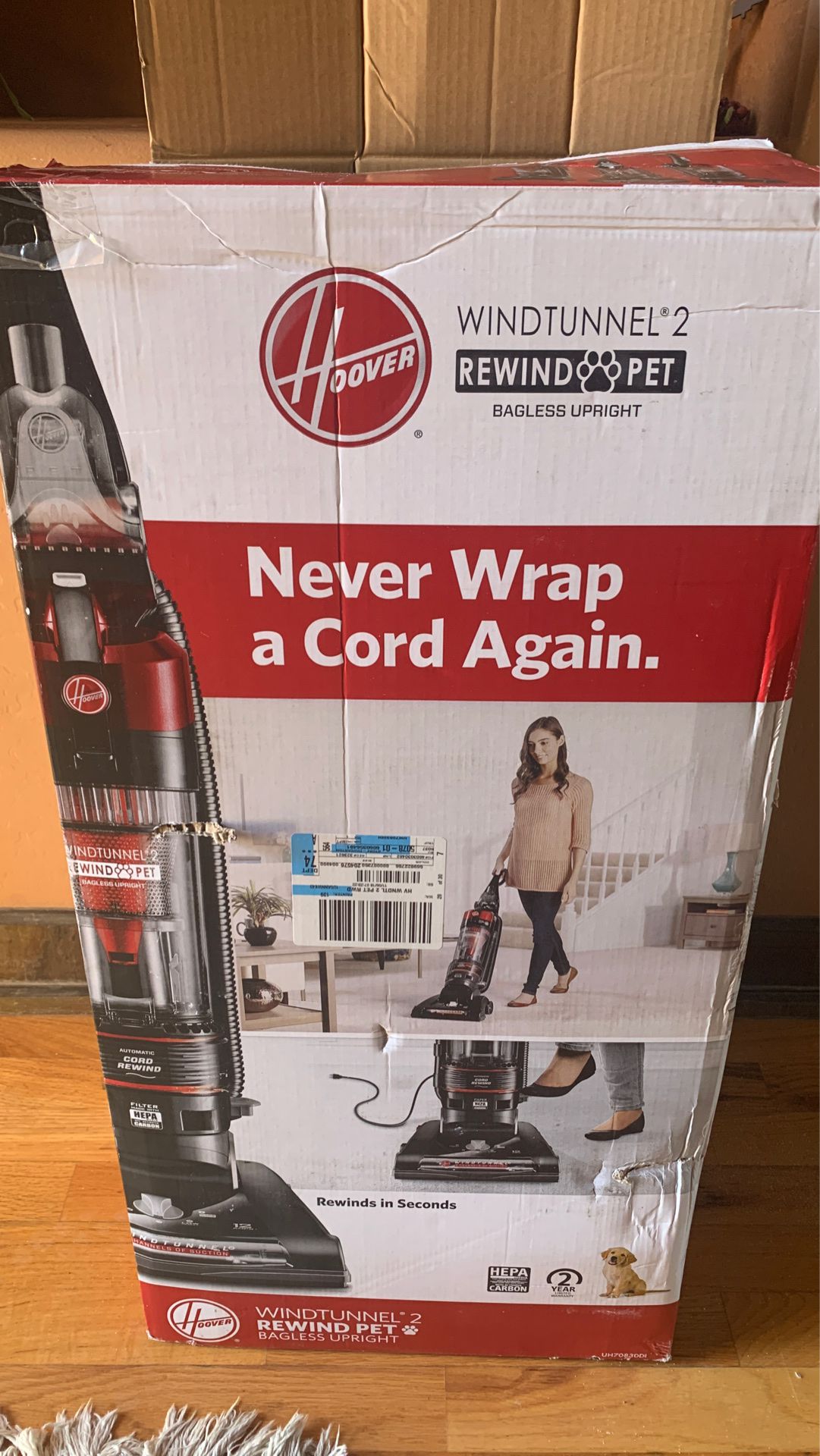 Hoover WindTunnel 2-Rewind Pet Bagless Upright Vacuum Cleaner