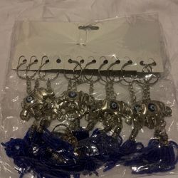 Evil Eye Elephant Keychain Wholesale Mayoreo 