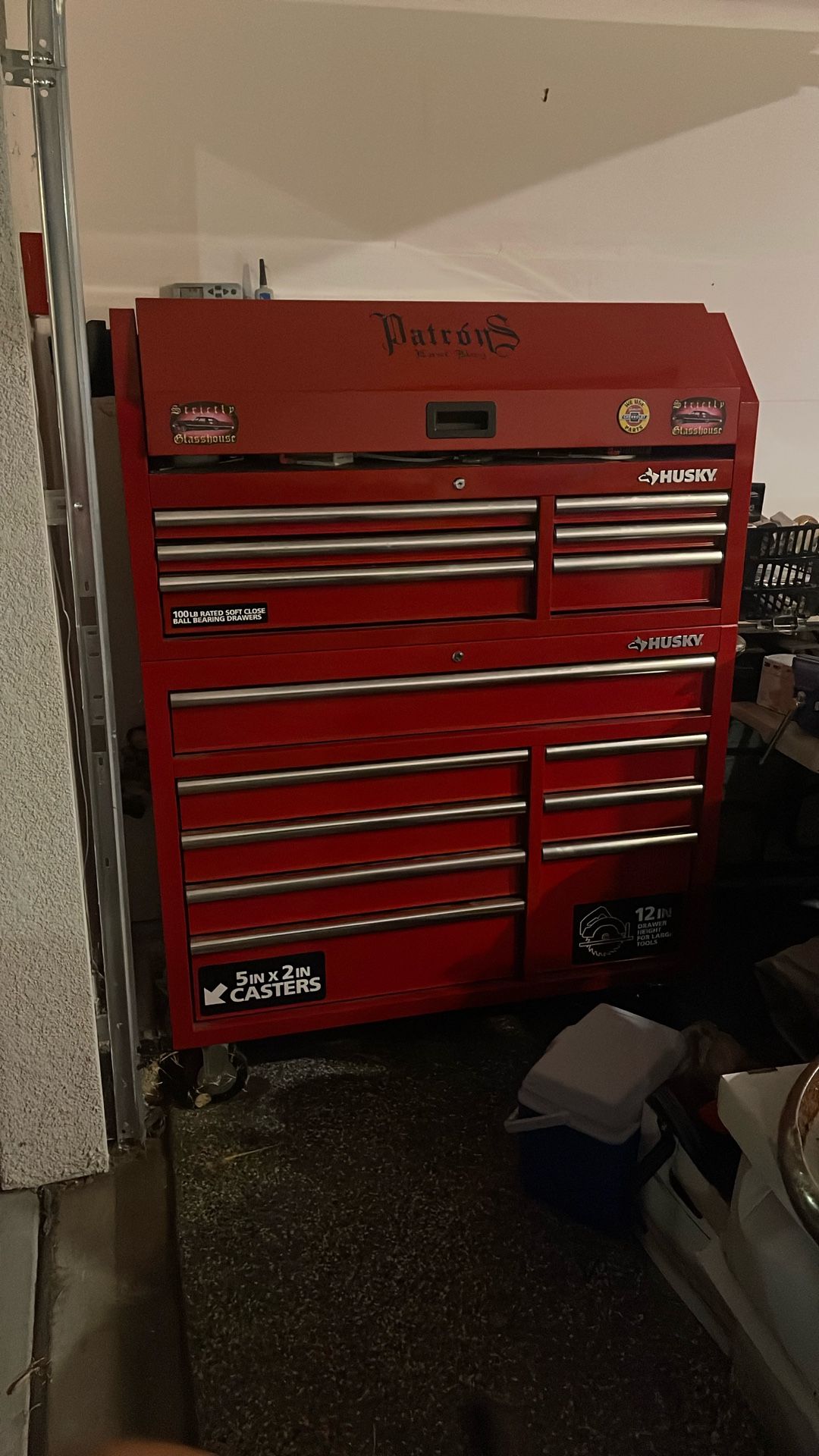 Husky Tool Box 8 Drawer And Top Chest Six Drawer And Upper Compartment six outlet and two USB port