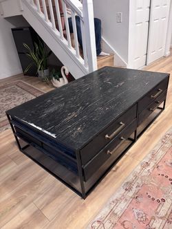 Address in bio: FREE Large Coffee Table with 8 Drawers – Pickup Only