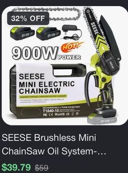 Seese Mini Cordless 6” Chain Saw In Hardcase With Extra Chain