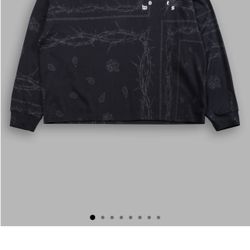 Darc Sport WOLVES PYRAMID GRUNGE "BOX CUT" L/S TEE IN BLACK THORN PAISLEY