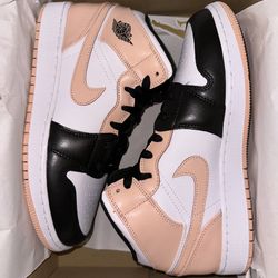 Jordan 1 Mid White/Arctic Orange/Black GS