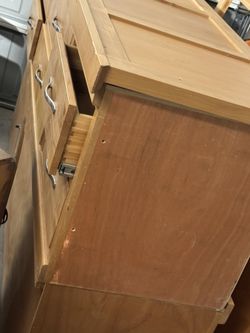 king bed frame W/ bed and drawers