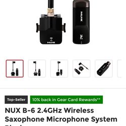 NUX B -6 2.4Ghz Wireless Saxophone Like New 