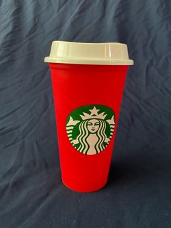 Red reusable Starbucks cup