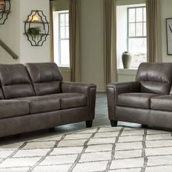 Ashley Navi Sofa, Loveseat, & Oversized Ottoman, Full Set or Individual Pieces, Used, Excellent Condition