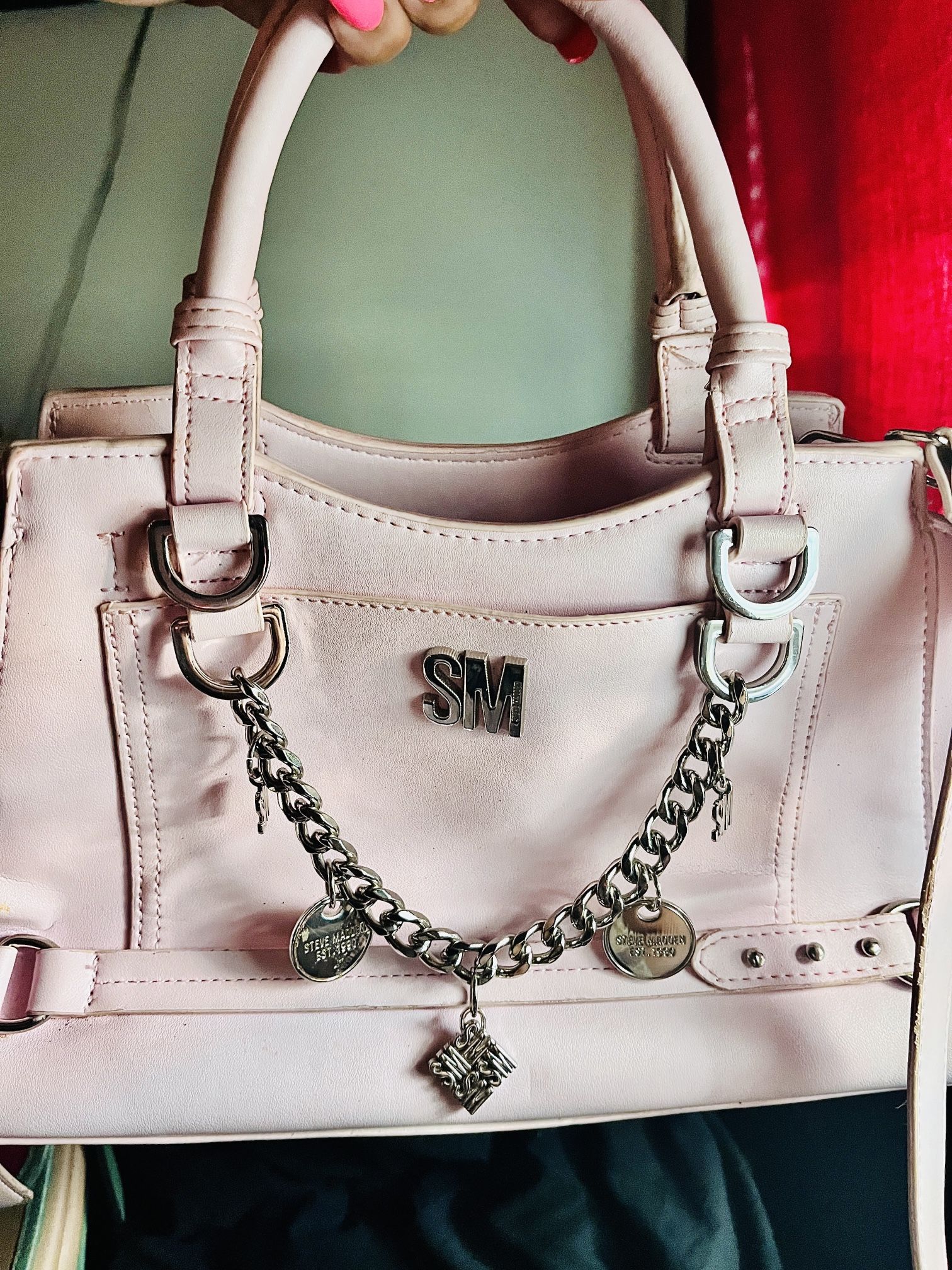 Steve Madden Baby Pink Purse – Like New – With Charm Details
