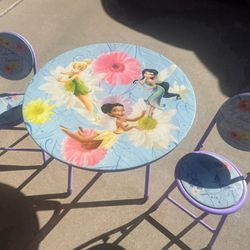 Kids Tinkerbell Table And Chairs