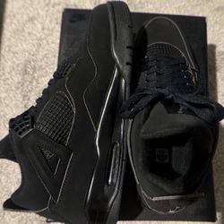 Air Jordan 4 Retro Black Women Size6.5 Men Size 9、10、12