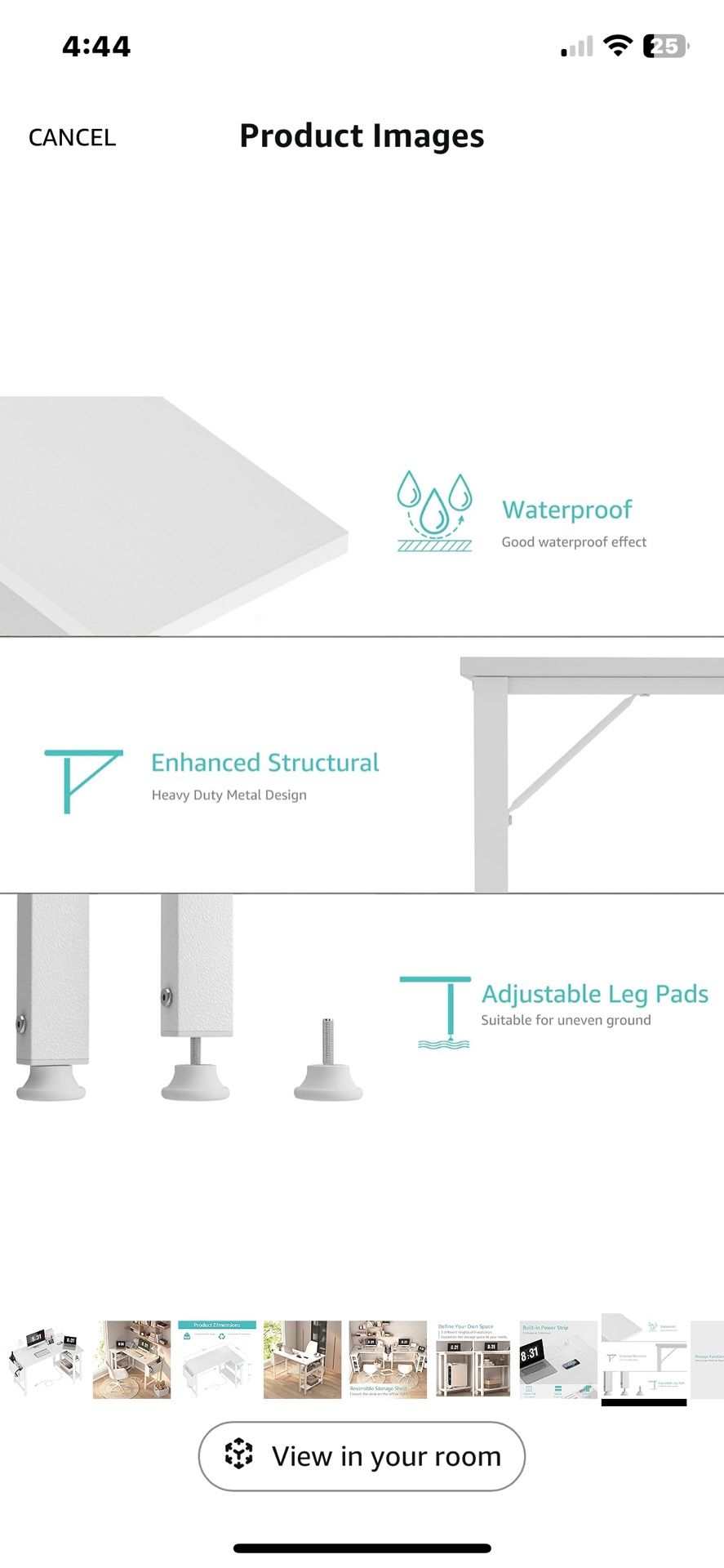 Computer Desk L Shape with Power Outlet Shelves,
