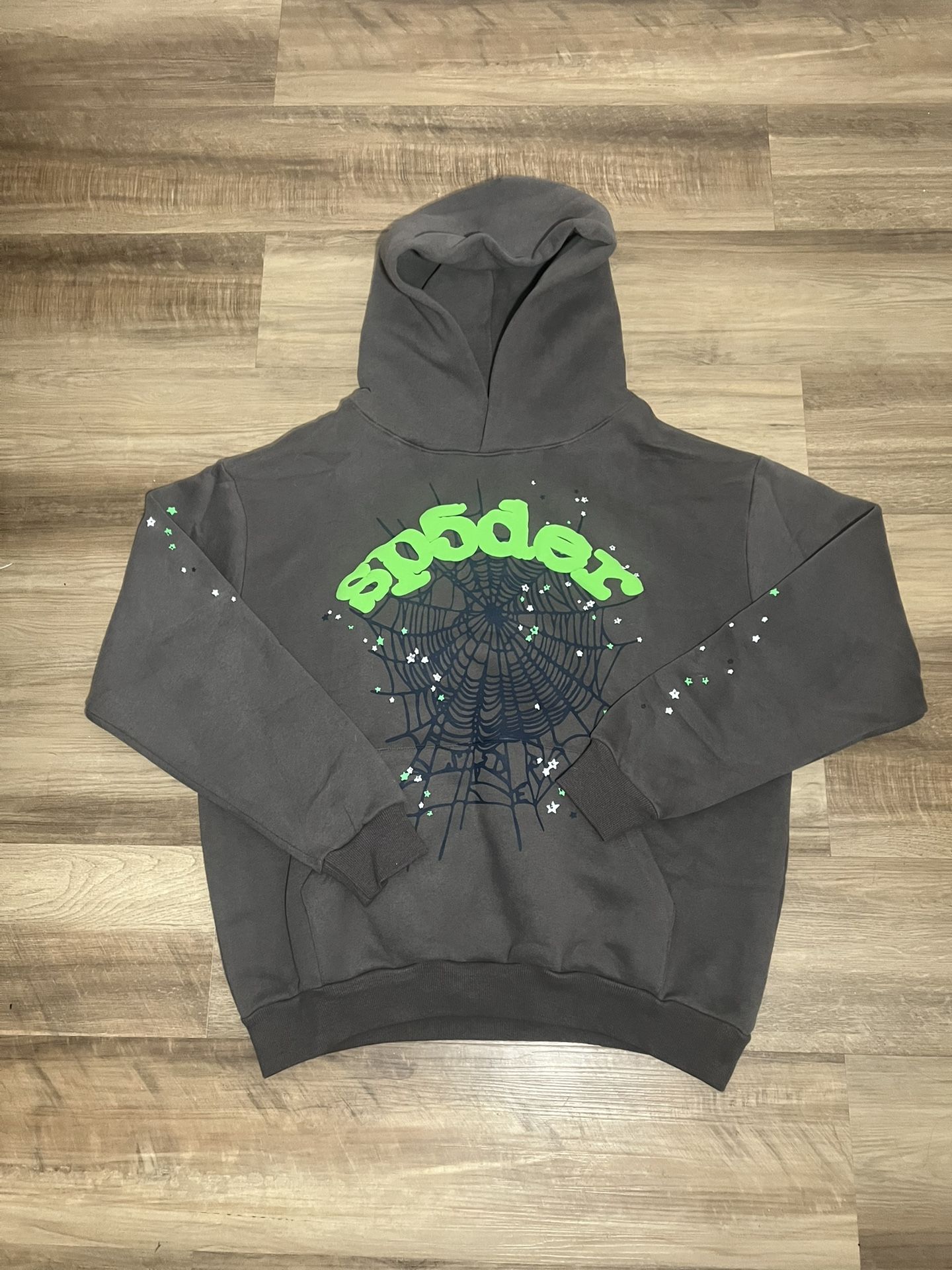 Spider Worldwide Hoodie Slate Gray-SizeM Web Graphic, BRAND NEW
