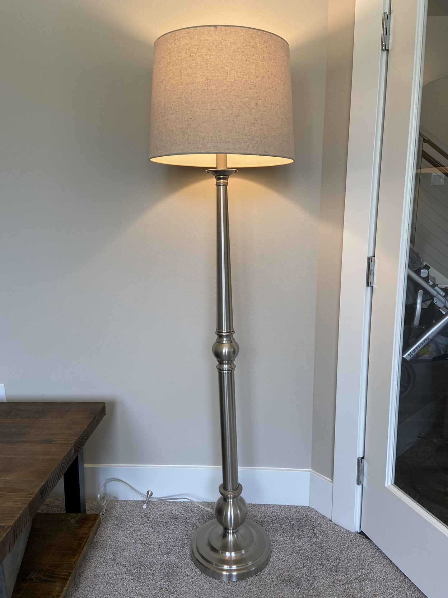 58” Brushed Nickel Floor Lamp