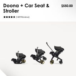 Doona car Seat/stroller with cupholders 
