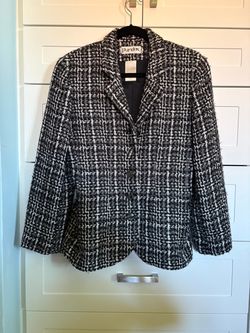 Paradox Women's Black, Grey, & White Tweed Blazer Jacket