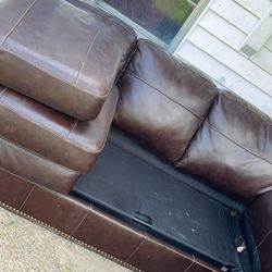 Two Like New Leather Couches 