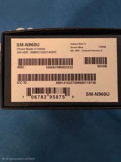 Samsung galaxy note 9 128gb