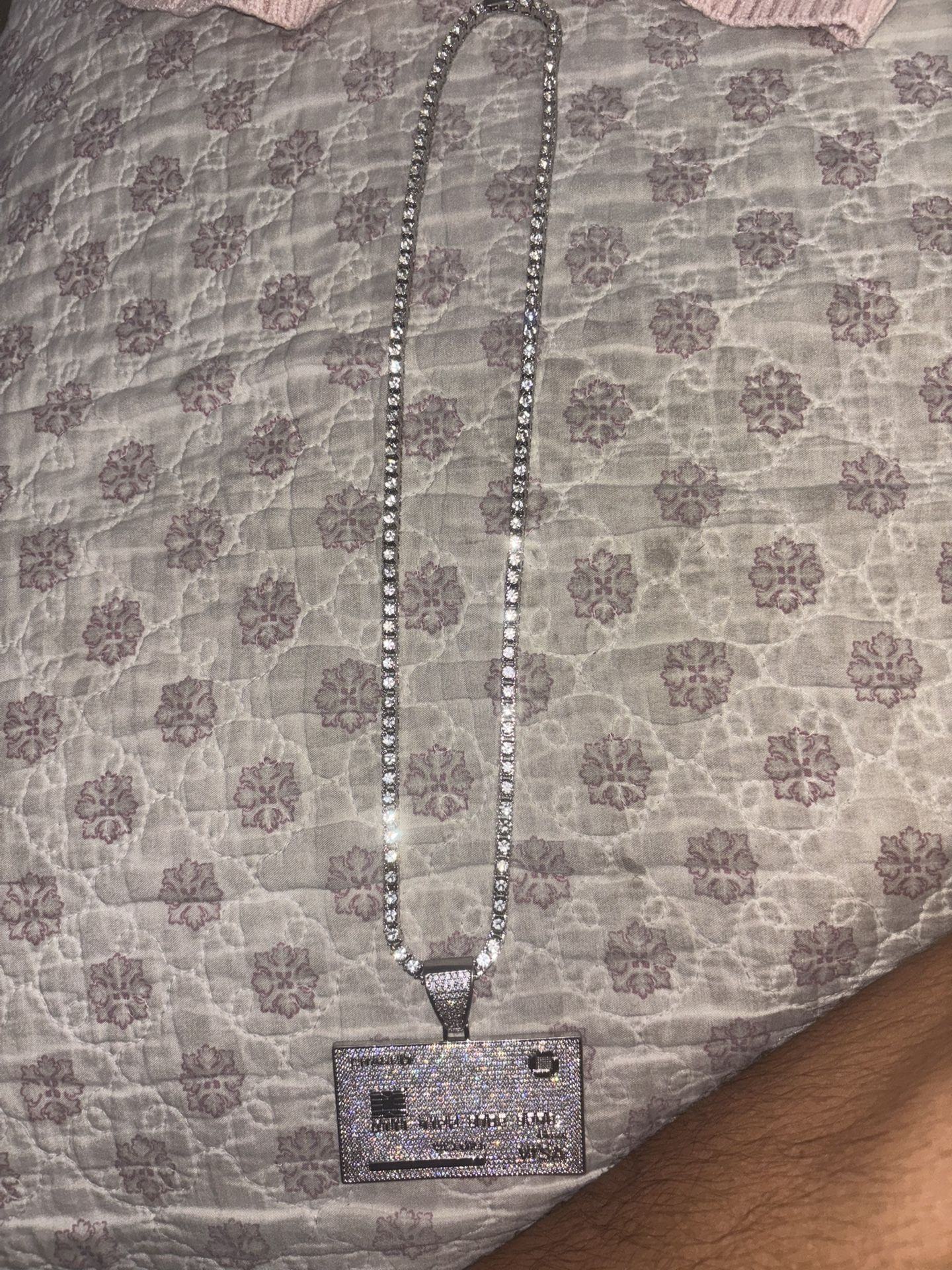 Silver Tennis Chain With Moissanite