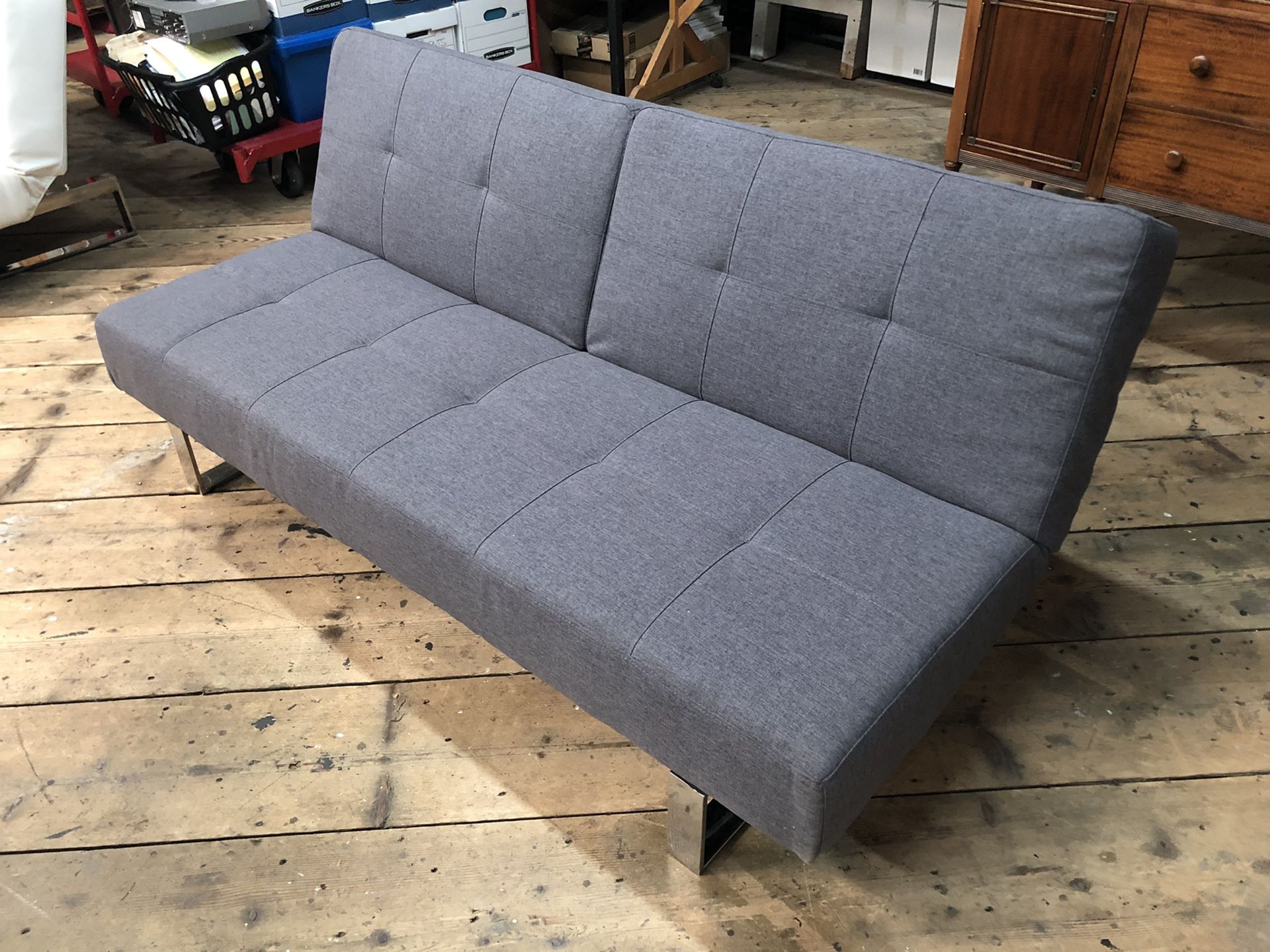 1 of 3, Grey Futon, Small Sofa, Couch, Adjustable