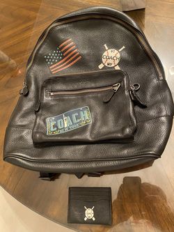 Coach west men’s backpack with patches nwt with Card holder