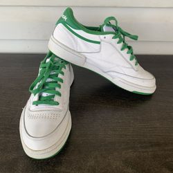 Size 9.5 - Reebok Club C 85 White Glen Green