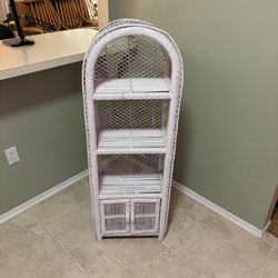 Wicker Shelf Cabinet with Doors (READ – Door Issue)