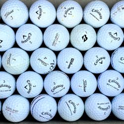 30 Hitaway Golf Balls Titleist Callaway Etc, Mixed Brands All White Playable Condition