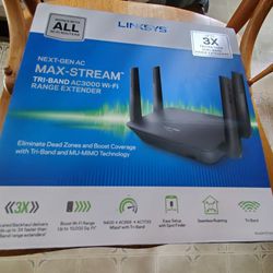 Linksys Tri-Band AC3000 Wi-Fi Extender, Wireless Booster, RE9000