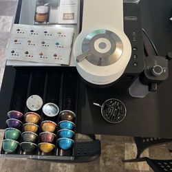 Nespresso Vertuo Lattissima Coffee Machine With Milk Frother And Capsule Holder And Free Pods