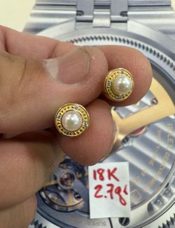 18K Solid Gold Earrings For Wedding 2.7Gr