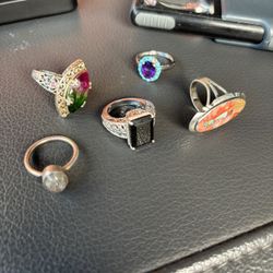 Estate Silver 925 Jewelry Rings 