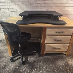 Office Study Desk with Varidesk ProPlus36 and Adjustable Height Chair