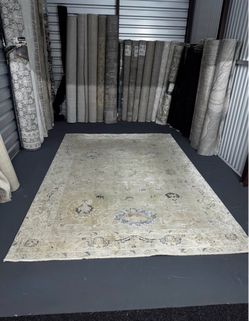 Like New - 7x9 Surya Beige & Blue Costco Area Rug