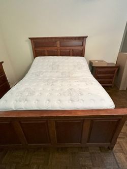 Solid Wood Queen Sized Bedroom set with Ergomotion electric adjustable bed