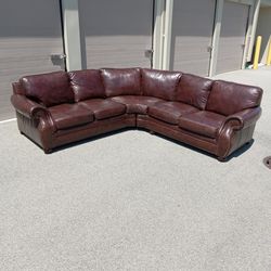 (Free Delivery) Bernhardt Leather Sectional Couch Sofa 