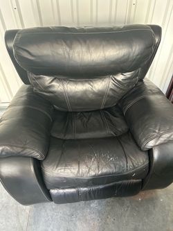 Black leather recliner chair
