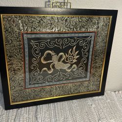 Framed Chinese ,  Silk Artwork Vintage  Embroidery Framed 