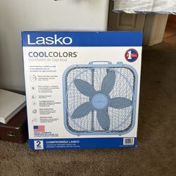 Lasko Cool Colors 20” Box Fan (Blue) – New in Box