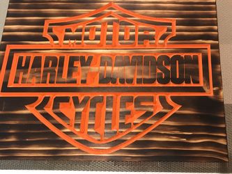 Harley Davidson sign ,Wood Carving.