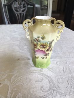 Vintage Austrian Porcelain Sunflower Bud Vase
