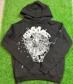 black and white spider hoodie