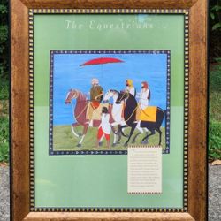 Framed "The Equestrians" Rajasthani Indian Print