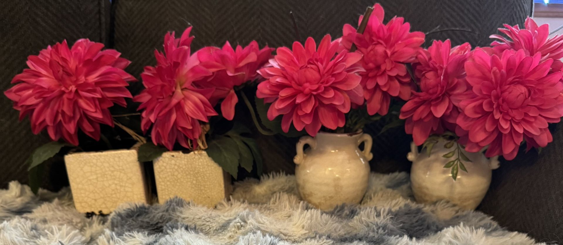 🌺 Elegant Set of 4 Faux Floral Arrangements – Designer Look, Timeless Charm