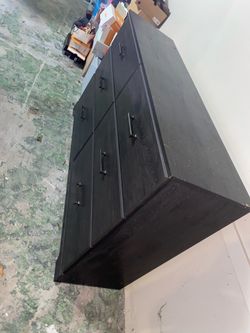 Dark Wood 6-Drawer Double Dresser
