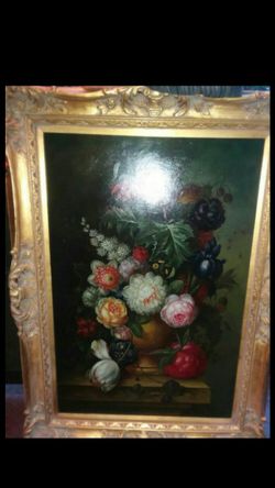 Bob Elgas painting flower in pot very nice willing to part with it look at my other offers thank you