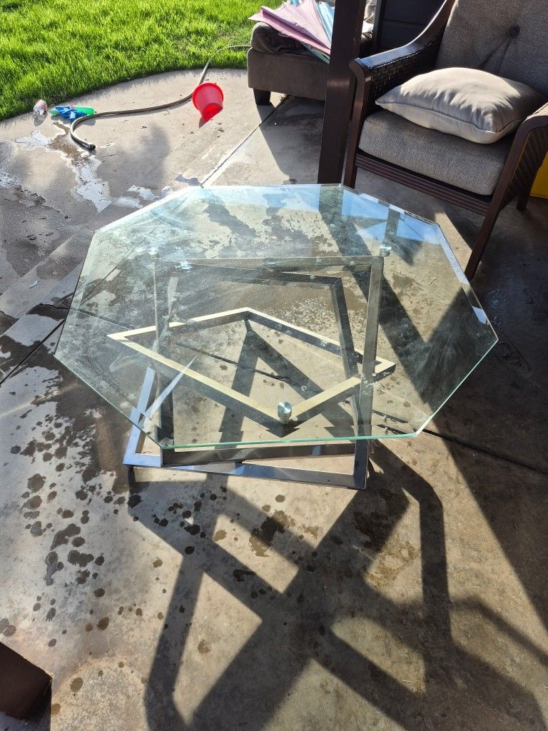Outdoor Glass Patio Table