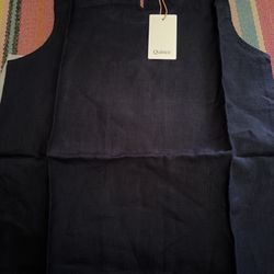 Quince 100% European Linen Tank Deep Navy S Sleeveless Top NWT