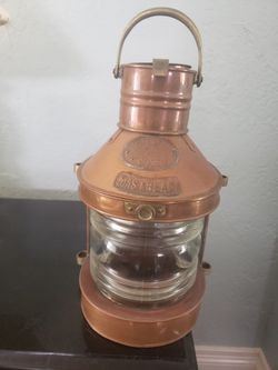Vintage Copper Tung Woo Hong Kong Masthead Oil Lamp Lantern