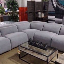 New Grey Power Reclining Sectional - Power Headrest