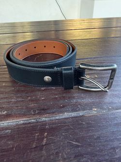 Hawker Rye Black Leather Belt Mens 48in.